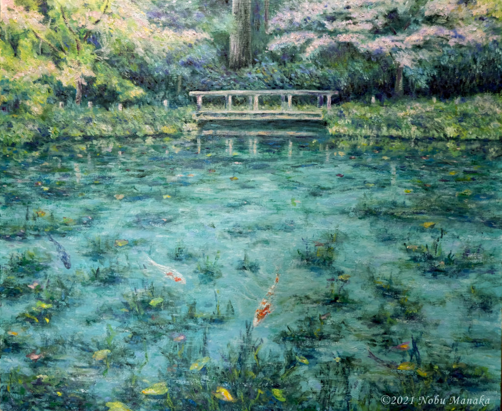 モネの池、油彩制作 完成