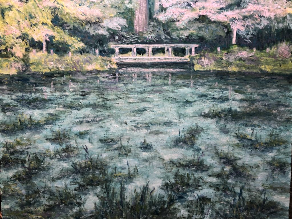 モネの池、油彩制作