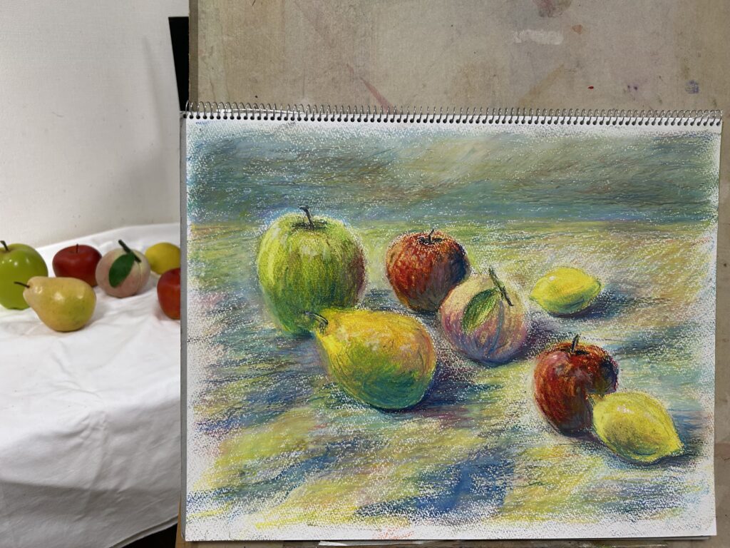 オイルパステルでデッサン