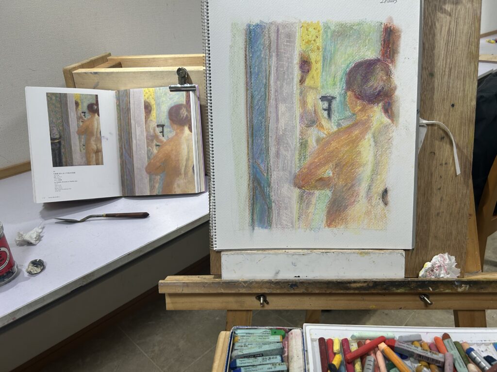 ボナールをオイルパステルで模写