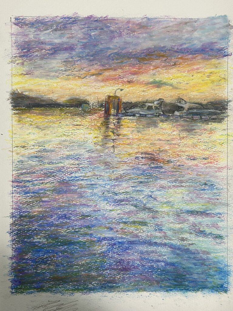 パステルでエスキース